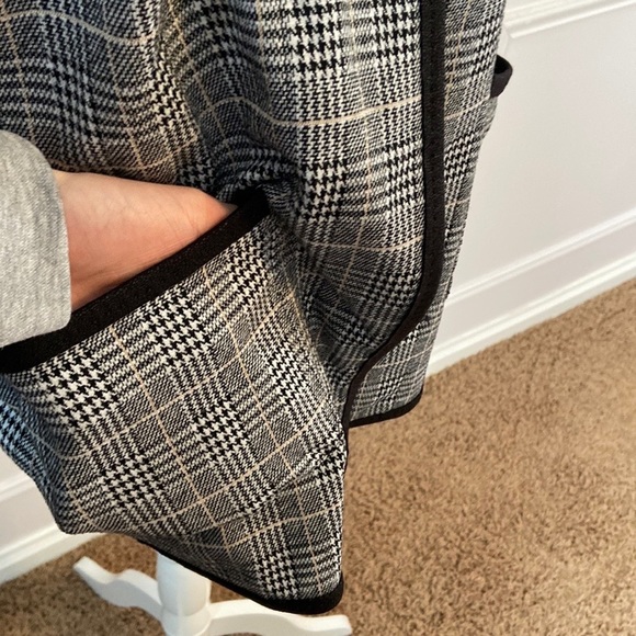 Max Studio Houndstooth Open Front Cardigan Two Front Pockets Black White Size L - Picture 7 of 12